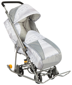 Санки-коляска GALAXY Снежинка Универсал Финляндия серые