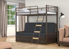 Двухъярусная кровать-диван 4 Сезона Дакар 2 Коричневый ящики Венге