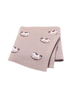 Плед детский Luckylu вязаный лошадки розовые хлопок 100% 100х80