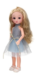 Кукла шарнирная 29 см "Флора" серое платье K10706 Max&Jessi