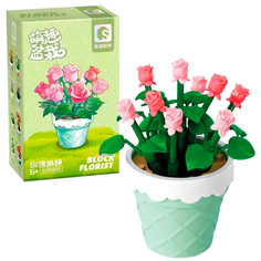 Конструктор Sembo Block 611060 Цветы в горшке: розы Block Florist 67 деталей