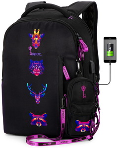 Рюкзак школьный GROOC мешок для обуви сумка-пенал 14-055 43х29х13 см ортопедическая спинка No Brand