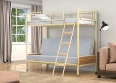 Двухъярусная кровать-диван 4 Сезона Дакар 2 Слоновая кость вставки дуб крафт табак