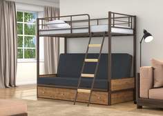 Двухъярусная кровать-диван 4 Сезона Дакар 2 Коричневый ящики Дуб крафт табак