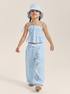 Брюки детские Happy Baby 88190, light-blue cell, 128