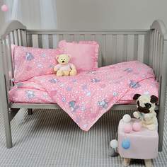 Комплект постельного белья GALTEX Детский в кроватку 1 наволочка 40х60 Хлопок Бязь Зайки