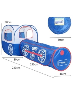 Игровая палатка Детский замок синего цвета размеры 120x120x150 No Brand