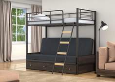 Двухъярусная кровать-диван 4 Сезона Дакар 2 Черный ящики Венге