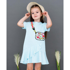Платье детское Мелонс 1331061, белый, ярко-голубой, 122