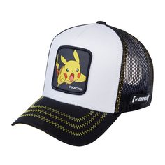 Бейсболка CAPSLAB арт. CL/PKM2/3/PIK5 Junior Pokemon Pikachu (белый / черный), размер ONE Capslab®