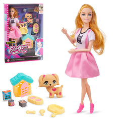 Кукла Модница Tongde с питомцем и аксессуарами 29 см цвет розовый WD2023-11