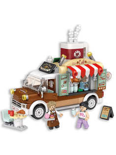Конструктор LOZ mini Кофейный грузовик 442 детали, 1740 Coffee truck Creative Series