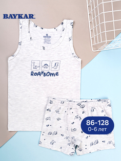 Комплект нижнего белья детский Baykar BR24143414, серый, 116