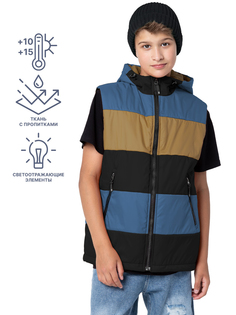 Жилет детский NIKASTYLE 9м7124, джинс/песок, 158