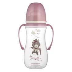Детская антиколиковая бутылочка Canpol babies Bonjour Paris для кормления, 300 мл, розовый