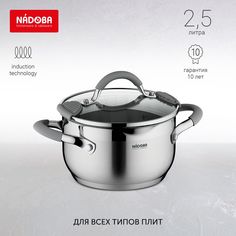 Кастрюля NADOBA 726913 2,5 л серебристый