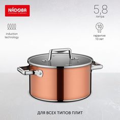 Кастрюля NADOBA 726811 5,8 л серебристый