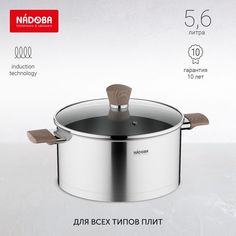 Кастрюля NADOBA 727011 5,6 л серебристый