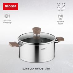 Кастрюля NADOBA 727012 3,2 л серебристый