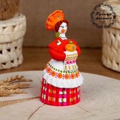 Дымковская игрушка "Барыня "Хлеб-соль", 15 см, микс No Brand