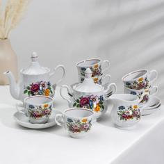 Сервиз чайный «Букет цветов», 15 предметов No Brand