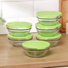 Набор салатников с крышкой Chef`s, d=14 см, 6 шт No Brand