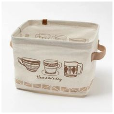 Текстильная корзинка "Кружки", 20,5х16 х14,5 см No Brand