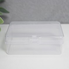 Шкатулка пластик для мелочей "Прямоугольник" прозрачная 2,5х5х6,7 см (12 шт) No Brand