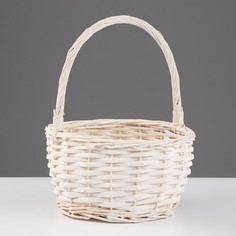 Корзина плетеная, 19x10/24 см, белый, ива No Brand
