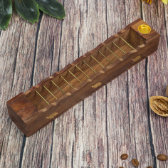 Подставка под благовония Слоны дерево 26х4х3,5 см No Brand