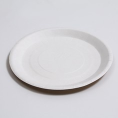 Бумажная тарелка крафт 18 х 18 см (100 шт) No Brand