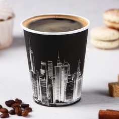 Стакан бумажный «Город чёрный» , 250 мл, d=8 см (50 шт) No Brand