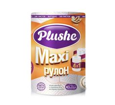 Бумажное полотенце PLUSHE MAXI с цветным тиснением 2 слоя рулон 40м