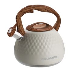 Чайник со свистком 3 л WILLMARK WTK-4122SS кремовый