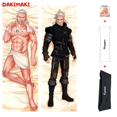 Наволочка + подушка + сумка Дакимакура Геральт 0377 180x60 Dakimaki