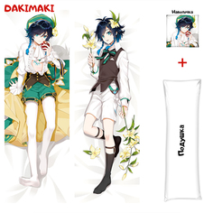 Наволочка + подушка Дакимакура Венти Геншин 0917 180x60 Dakimaki