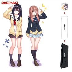 Наволочка + подушка + сумка Дакимакура Сёко Нисимия и Наока Уэно 0209 150x50 Dakimaki
