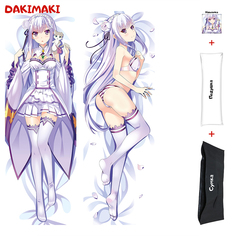 Наволочка + подушка + сумка Дакимакура Эмилия 0397 150x50 Dakimaki