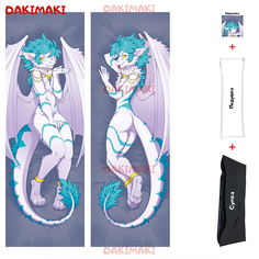 Наволочка + подушка + сумка Дакимакура фурри Ледяной дракон 0668 150x50 Dakimaki