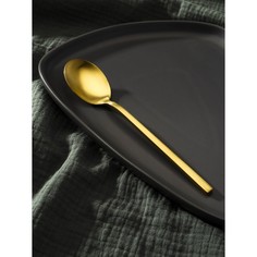 Ложка столовая Magistro Оску стандарт, h=19,5 см, цвет золотой No Brand
