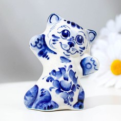 Сувенир Кот Феликс, 8 см, гжель (2 шт) No Brand