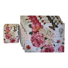 Подставки GenLex Розы с костерами 21,5 х 29 см 4 шт