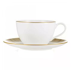 Чайная пара Narumi Сверкающее золото 270 мл бело-золотая