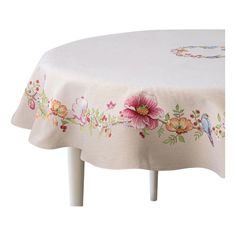 Скатерть Mix & Match Home Магнолия 160 х 160 см гобелен бежевая