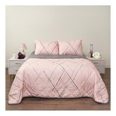 Комплект постельного белья Sofi De Marko двуспальный сатин серо-розовый