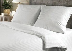 Комплект постельного белья Verossa Stripe Royal 2-спальный, страйп-сатин, белый