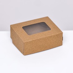 Контейнер на вынос, с окном, крафт, 10 х 8 х 3,5 см (20 шт.) Upak Land