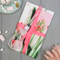 Набор подарочный «Весеннее настроение» полотенце 40х73 см, венчик кухонный. Этель