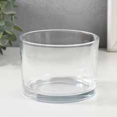 Подсвечник стекло на 1 свечу "Круглый" прозрачный 10,8х10,8х7,8 см No Brand