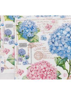 Салфетки бумажные Bouquet Открытка с гортензией 3 слоя 33 х 33 см 20 шт